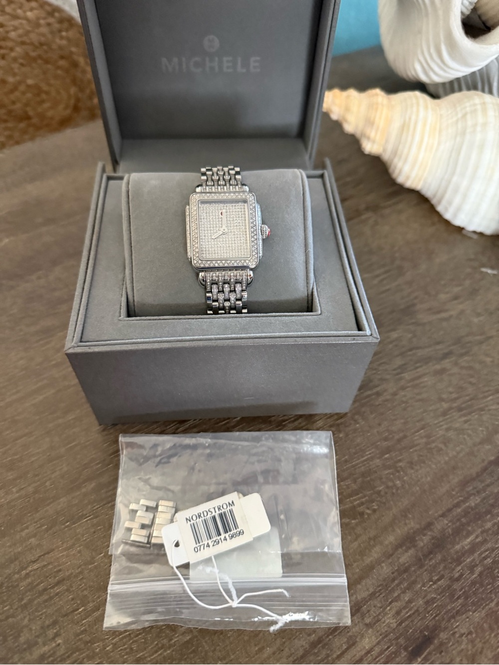 Michele Limited Edition Deco Jubilee with pave diamonds Silver Diamond Watch